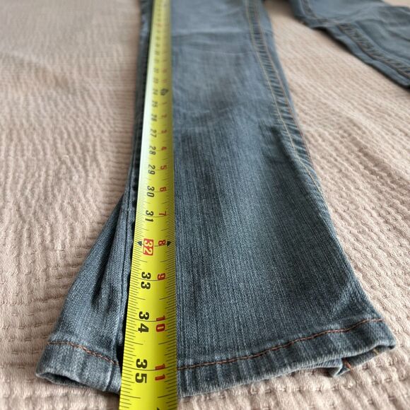 True Religion Jeans Womens 27 Gray Billy Row Seat Distressed Skinny USA Denim - Picture 15 of 16